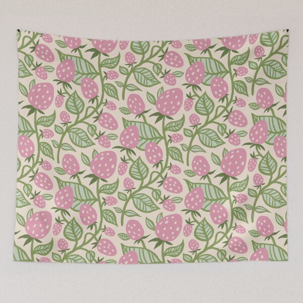 Item preview, Strawberry fields pattern in pink, green designed and sold by Miss-Belle.