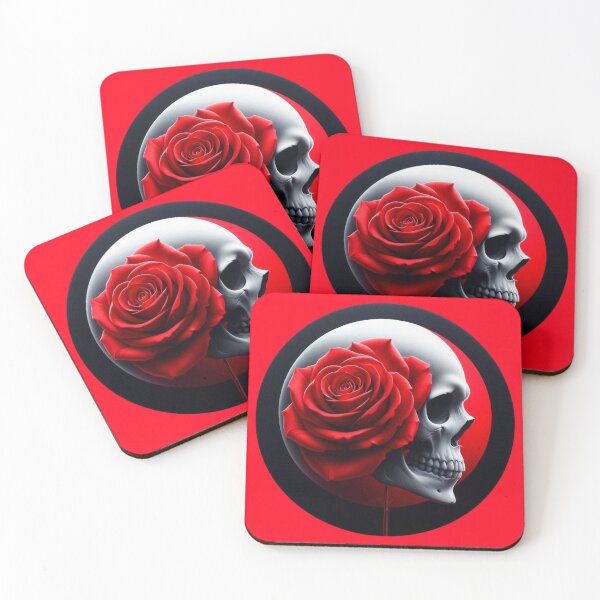 Item preview, Skull with a big Red Rose designed and sold by GaborSkeleton.