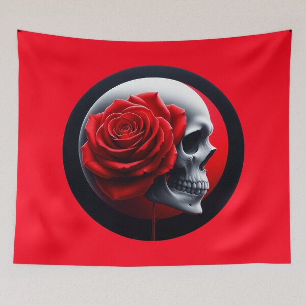Item preview, Skull with a big Red Rose designed and sold by GaborSkeleton.
