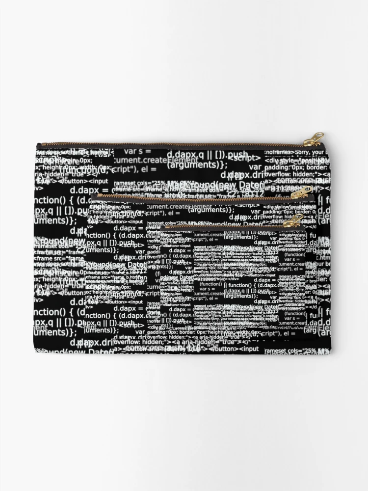 Thumbnail 2 of 4, Zipper Pouch, HTML Code v1 designed and sold by findingNull.