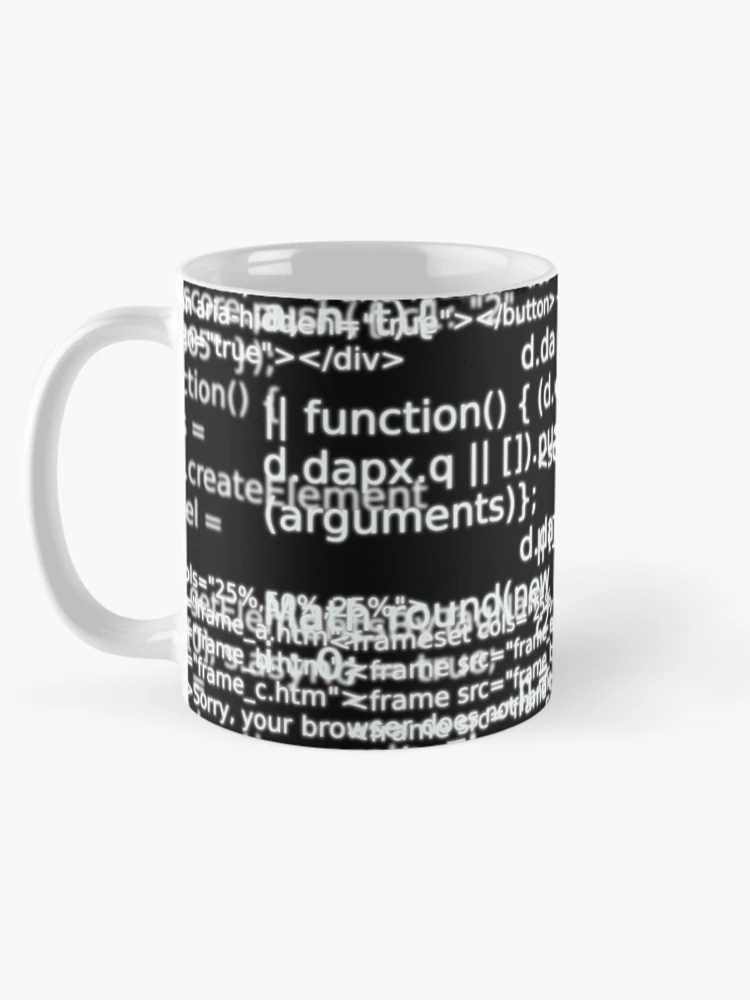 Aperçu 5 sur 6. Mug à café avec l'œuvre Code HTML v1 créée et vendue par findingNull.