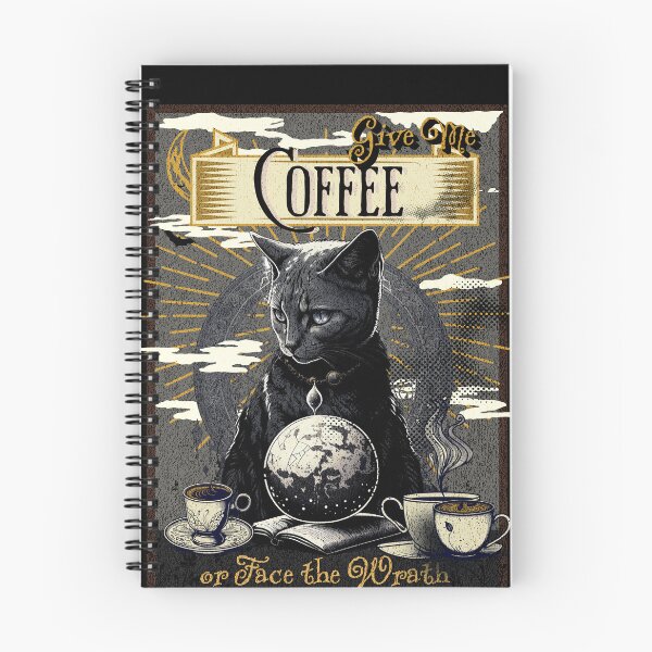 Item preview, Give Me Coffee or Face the Wrath of the Demon Cat designed and sold by EULALIA Twarog.
