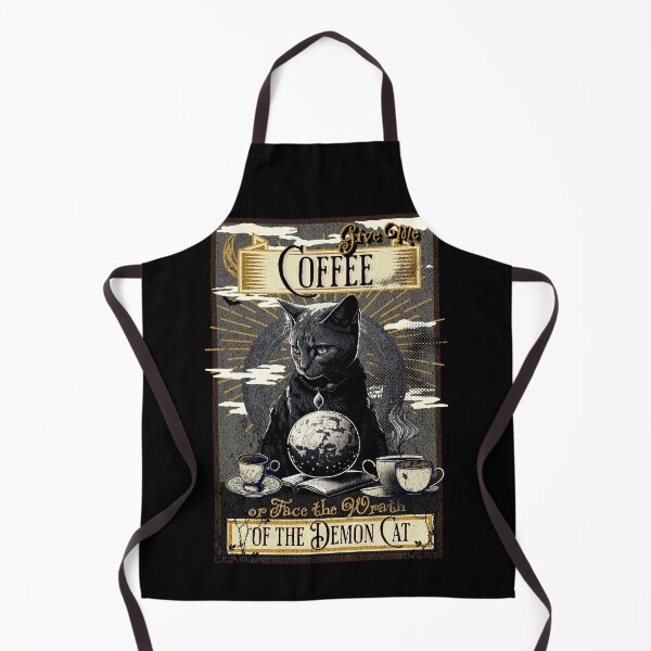 Item preview, Give Me Coffee or Face the Wrath of the Demon Cat designed and sold by EULALIA Twarog.