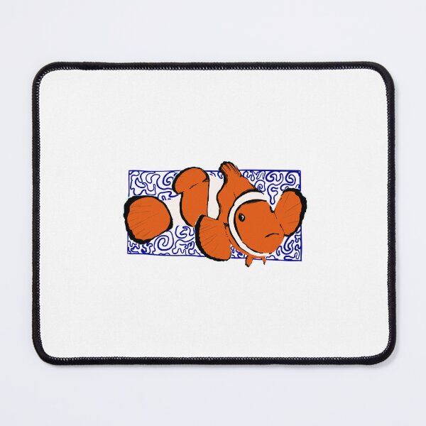 Item preview, Clownfish with blue wave background designed and sold by phannama.