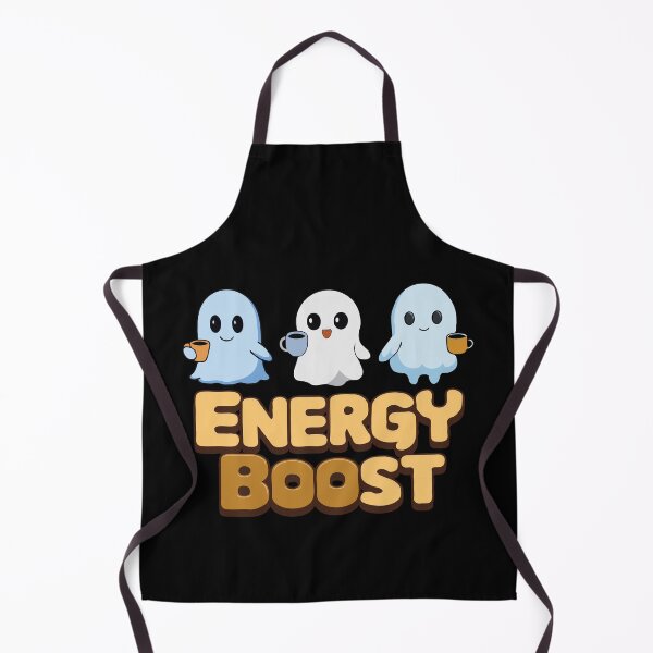 Aperçu de l'œuvre Fantômes d'Halloween buvant du café Saison effrayante BOOst énergétique créée et vendue par popanato.