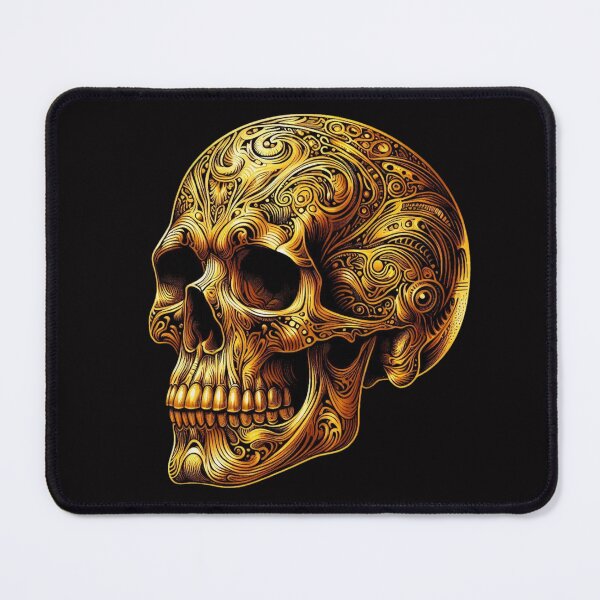 Artikelvorschau, Goldener Totenkopf, dekoratives Muster entworfen und verkauft von GaborSkeleton.