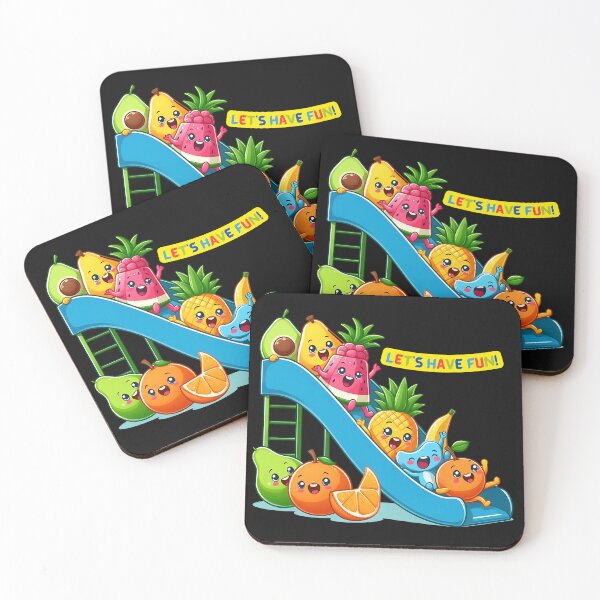 Item preview, Let's Have Fun - Cute Fruits Playing On A Slide designed and sold by Digi-Bay.