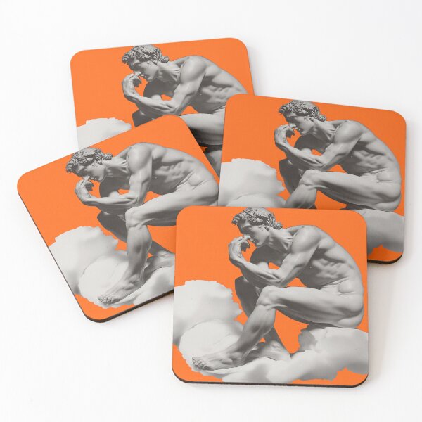 Item preview, A man kneeling on a cloud - Classical Pop Vaporwave designed and sold by Mr. Gattax.