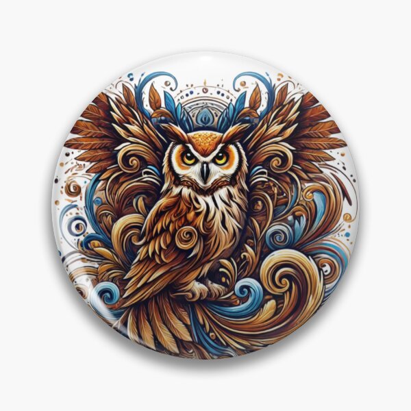 Item preview, Regal Owl in Abstract Patterns designed and sold by TeslaSt0re.