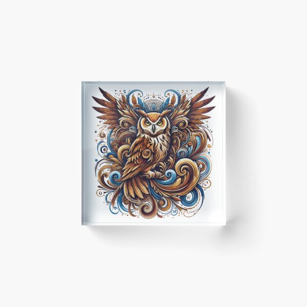 Item preview, Regal Owl in Abstract Patterns designed and sold by TeslaSt0re.