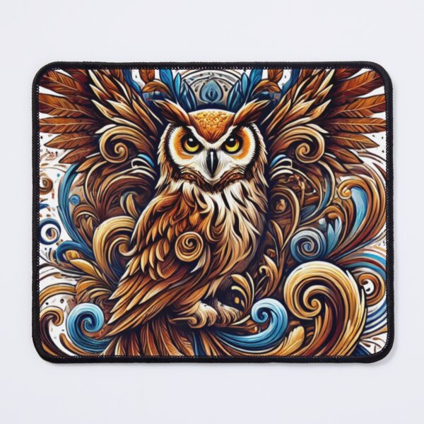 Item preview, Regal Owl in Abstract Patterns designed and sold by TeslaSt0re.