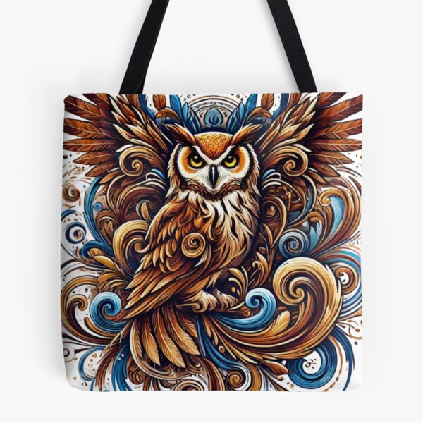 Item preview, Regal Owl in Abstract Patterns designed and sold by TeslaSt0re.