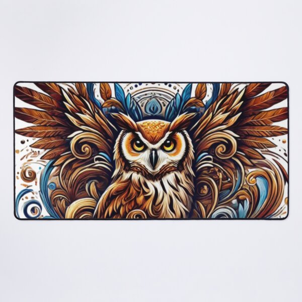 Item preview, Regal Owl in Abstract Patterns designed and sold by TeslaSt0re.