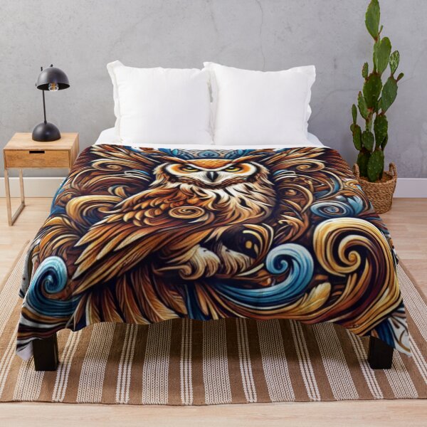 Item preview, Regal Owl in Abstract Patterns designed and sold by TeslaSt0re.