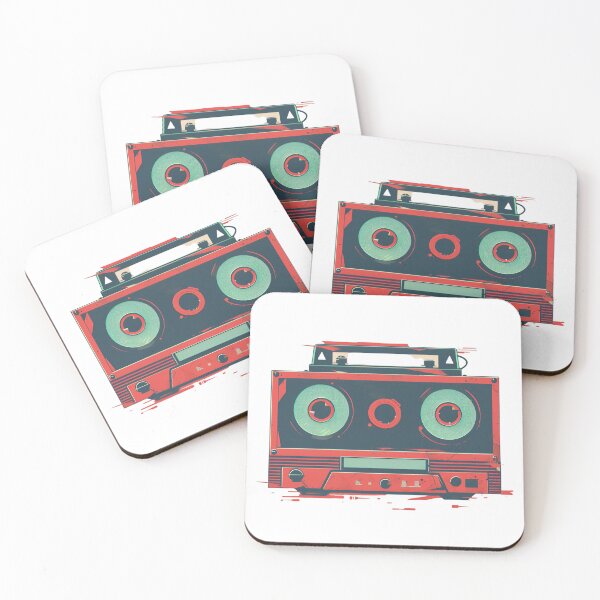 Item preview, Vintage Retro Cassette Tape Vector Art Black Background 80s Nostalgia designed and sold by mrmonsif.