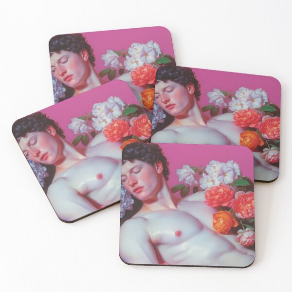 Item preview, A man laying down on flowers- Classical Pop Vaporwave designed and sold by Mr. Gattax.