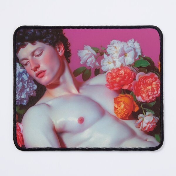 Item preview, A man laying down on flowers- Classical Pop Vaporwave designed and sold by Mr. Gattax.