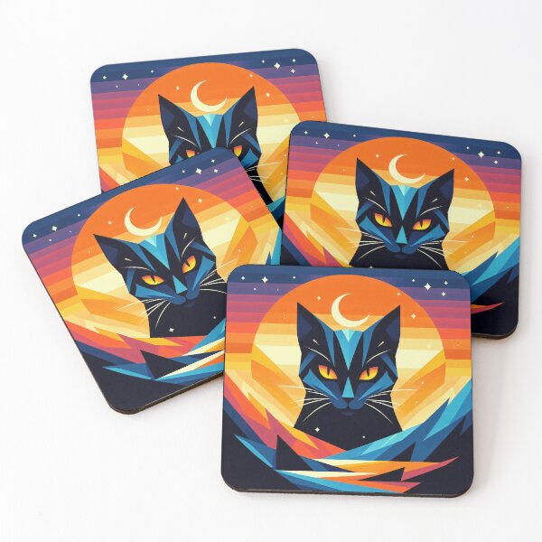 Item preview, Whiskered Whimsy: Geometric Feline designed and sold by zoughlal.