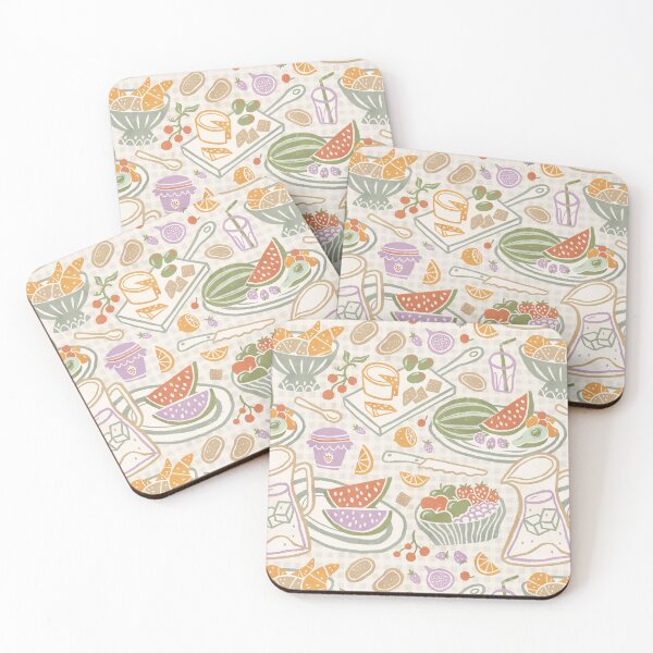 Item preview, Retro picnic pattern on soft beige designed and sold by Miss-Belle.