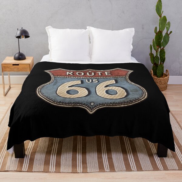 Item preview, route 66, decorative plate, red and blue designed and sold by Numbers-Art.