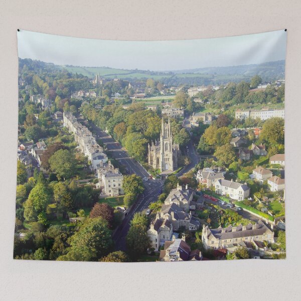 Item preview, St Stephen's Church - Aerial Image of Bath, Somerset, UK  designed and sold by FOLK ART FUSION.