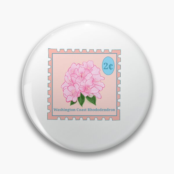 Item preview, Washington Coast Rhododendron Stamp designed and sold by Peachy-Keen-Co.