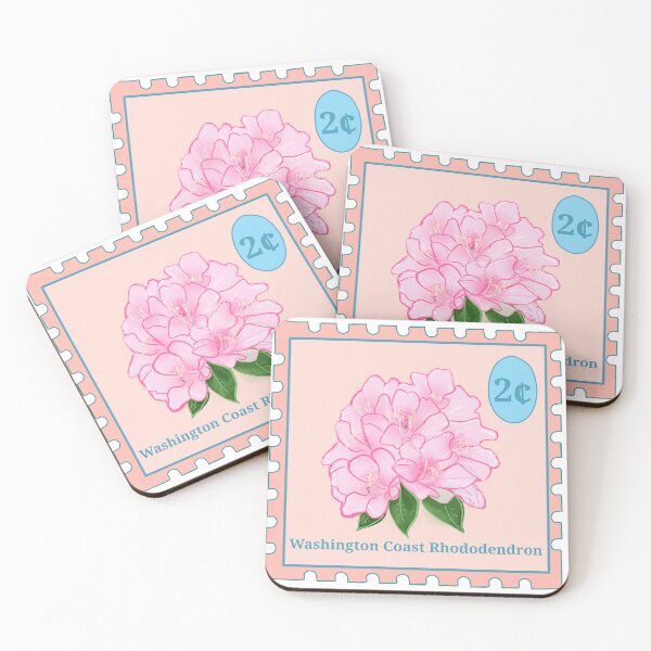 Item preview, Washington Coast Rhododendron Stamp designed and sold by Peachy-Keen-Co.