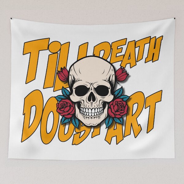 Item preview, Till Death Do Us Part Skull With Red Roses designed and sold by Henrylizarraga.