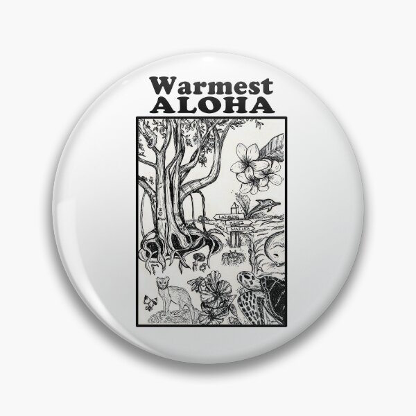 Item preview, Warmest Aloha - Black Text with Black and White Sketch of Maui Treasures  designed and sold by MountMercantile.