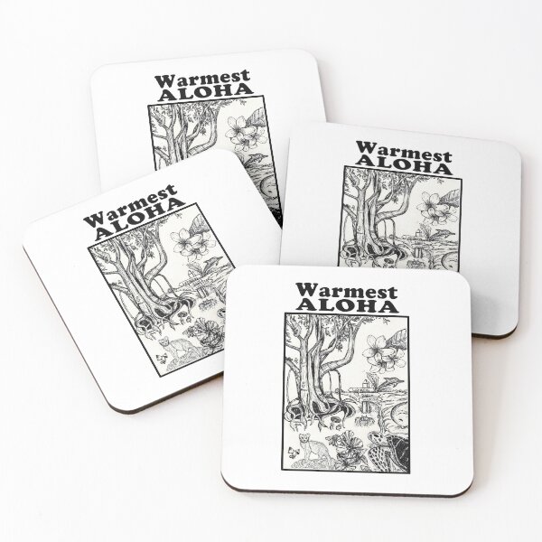 Item preview, Warmest Aloha - Black Text with Black and White Sketch of Maui Treasures  designed and sold by MountMercantile.