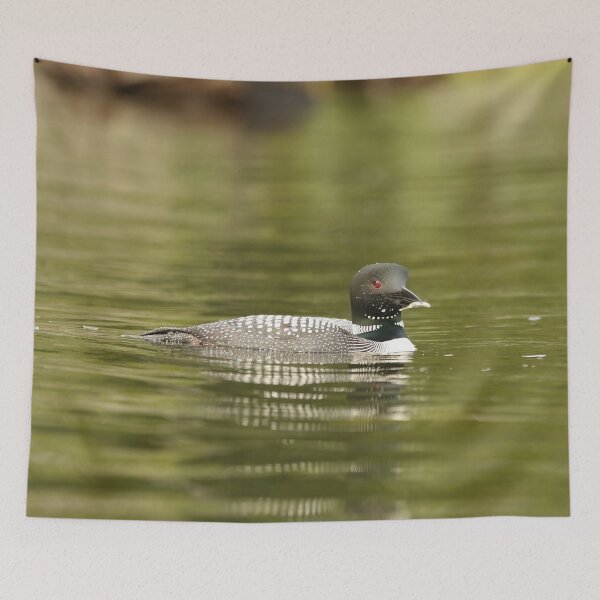 Item preview, Father loon with fish designed and sold by Inlovewithloons.