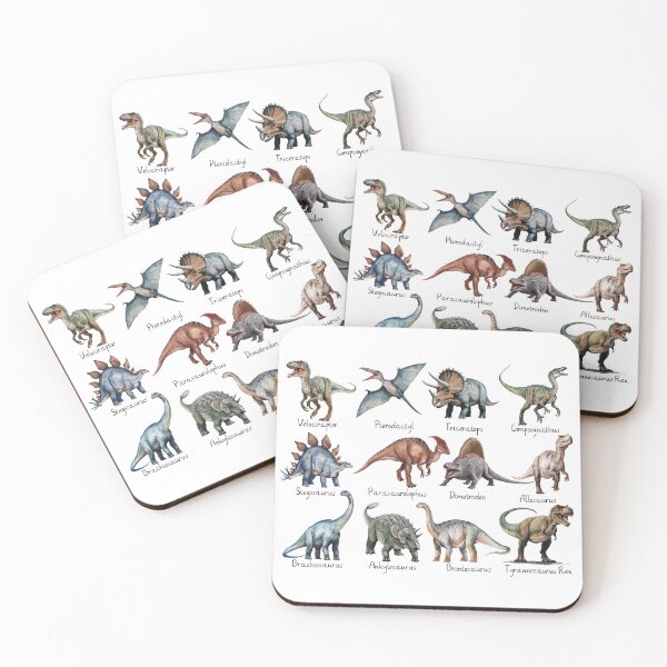 Item preview, Realistic Dinosaur chart with labeled type  names  designed and sold by Inktown.