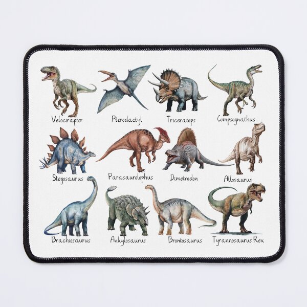 Realistic Dinosaur chart with labeled type names realistic-dinosaur-chart-with-labeled-type-names-art-print-for-sale-by-inktown-redbubble