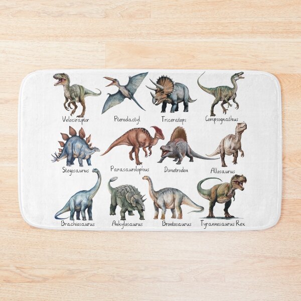 Item preview, Realistic Dinosaur chart with labeled type  names  designed and sold by Inktown.