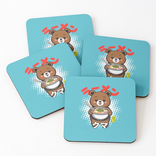 Item preview, Adorable Brown Bear Enjoying Ramen - Japanese Kawaii Design designed and sold by Rokoyo Prints.