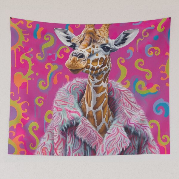Item preview, Funky Giraffe Portrait Anthropomorphic Animal Fashion Art designed and sold by GulDesignCo.