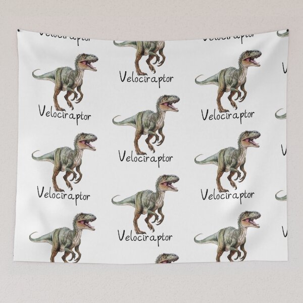 Item preview, Velociraptor dinosaur, realistic labeled with name  designed and sold by Inktown.