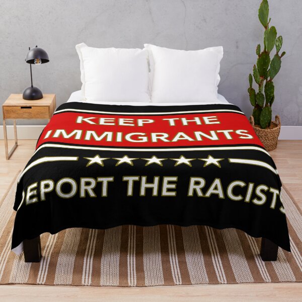 Item preview, KEEP THE IMMIGRANTS - DEPORT THE RACISTS (outlined) designed and sold by Thelittlelord.