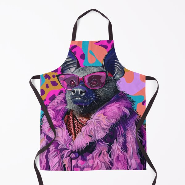 Item preview, Funky Bat Portrait in Purple Fur Anthropomorphic Animal Fashion Art designed and sold by GulDesignCo.