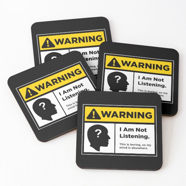 Item preview, Warning I Am Not Listening designed and sold by vonplatypus.
