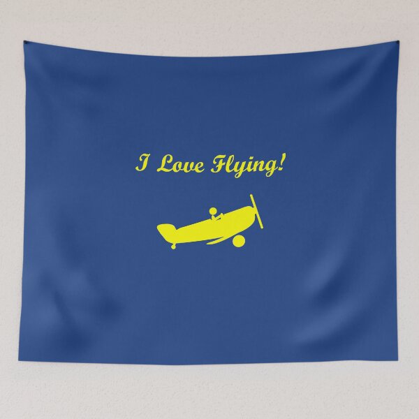 Item preview, I Love Flying Vintage Airplane Dark Monotone designed and sold by TinyStarAmerica.