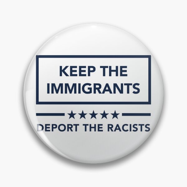 Item preview, KEEP THE IMMIGRANTS - DEPORT THE RACISTS (navy) designed and sold by Thelittlelord.