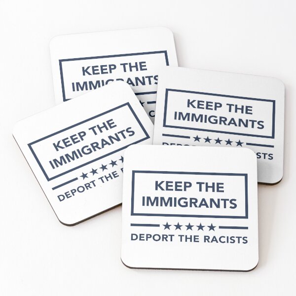Item preview, KEEP THE IMMIGRANTS - DEPORT THE RACISTS (navy) designed and sold by Thelittlelord.