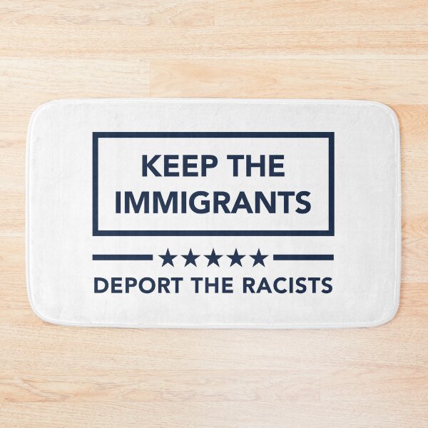 Item preview, KEEP THE IMMIGRANTS - DEPORT THE RACISTS (navy) designed and sold by Thelittlelord.