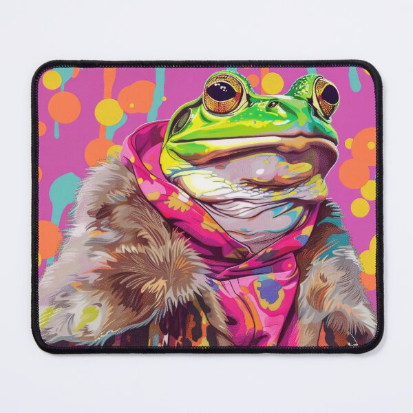 Item preview, Funky Frog Portrait in Leopard Fur Anthropomorphic Animal Fashion Art designed and sold by GulDesignCo.