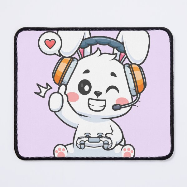 Item preview, Cute Rabbit Gaming Cartoon Vector Icon Illustration designed and sold by hjian8219.