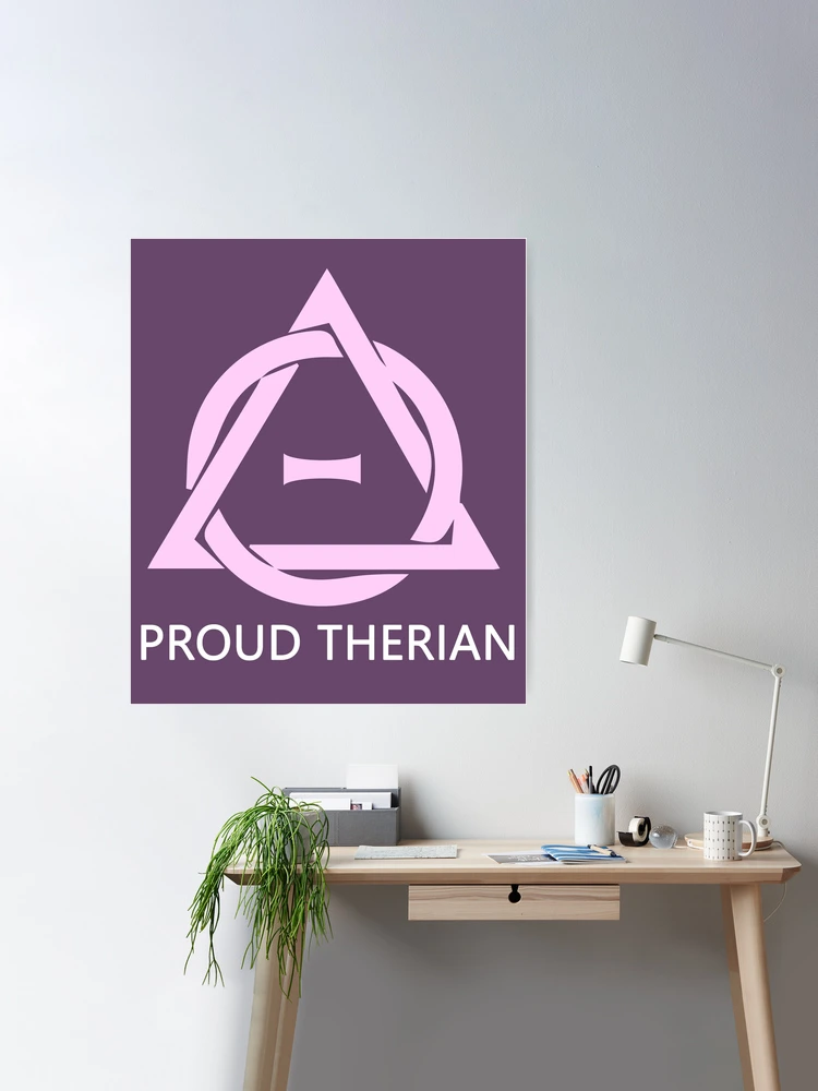 Theta-Delta Therian Symbol Therianthropy WHITE PINK Poster for Sale by PD  Therian