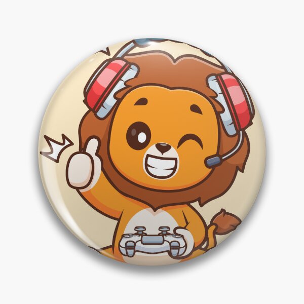 Item preview, Cute Lion Gaming Cartoon Vector Icon Illustration designed and sold by hjian8219.