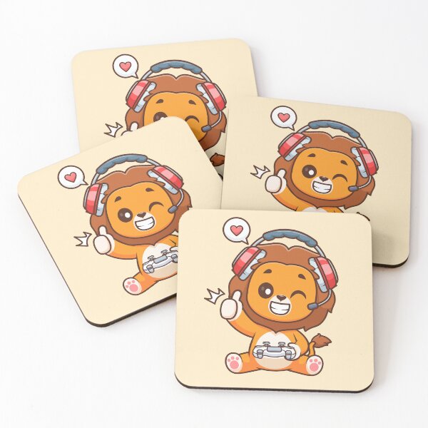 Item preview, Cute Lion Gaming Cartoon Vector Icon Illustration designed and sold by hjian8219.