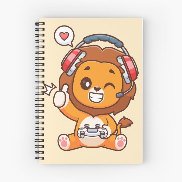 Item preview, Cute Lion Gaming Cartoon Vector Icon Illustration designed and sold by hjian8219.